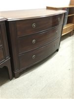 Lot 127 - A MAHOGANY BOW FRONT CHEST OF DRAWERS