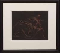 Lot 2490 - * PETER HOWSON OBE, CONFRTONTATION chalk on...