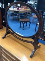 Lot 130 - A MAHOGANY DRESSING MIRROR