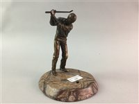 Lot 242 - A BRONZE GOLFING FIGURE