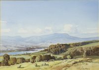 Lot 662 - NEAR GRANTOWN ON SPEY, A WATERCOLOUR BY TOM CAMPBELL