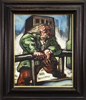 Lot 608 - HEROIC DOSSER, AN OIL BY PETER HOWSON