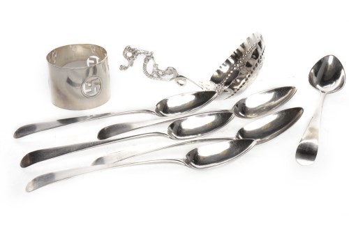 Lot 348 - EDWARD VII SILVER CADDY SPOON with import...