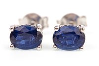 Lot 119 - A PAIR OF SAPPHIRE EARRINGS