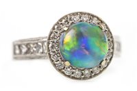 Lot 126 - AN OPAL AND DIAMOND RING