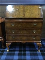 Lot 330 - A WALNUT BUREAU