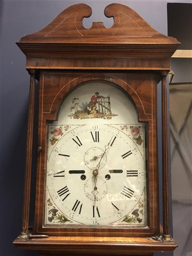Lot 1441 - AN EARLY 19TH CENTURY LONGCASE CLOCK BY MILLIGAN OF AYR