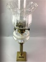 Lot 101 - A VICTORIAN BRASS OIL LAMP