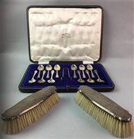 Lot 103 - A CASED SET OF TWELVE COFFEE SPOONS IN FITTED CASE