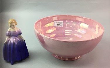 Lot 131 - A PINK MALING LUSTRE WARE BOWL AND A ROYAL DOULTON FIGURE