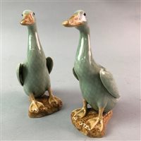 Lot 347 - A PAIR OF EARLY 20TH CENTURY CHINESE GEESE