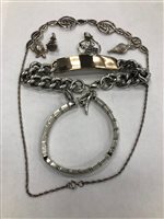 Lot 350 - A SILVER CURB BRACELET ALONG WITH OTHER JEWELLERY