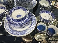 Lot 65 - A SPODE BLUE AND WHITE PART BREAKFAST SERVICE