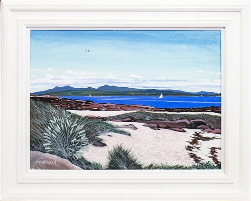 Lot 646 - ARRAN FROM BUTE, AN OIL BY FRANK COLCLOUGH