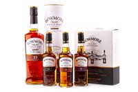 Lot 342 - BOWMORE DARKEST AGED 15 YEARS AND 3x20CL PACK
