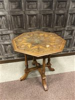 Lot 1659 - A LATE VICTORIAN WALNUT OCTAGONAL CENTRE TABLE