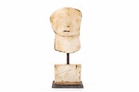 Lot 597 - BUST OF HEAD AND NECK, CERAMIC SCULPTURE BY CHRISTY KEENEY