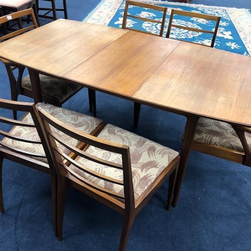Lot 31 - A RETRO TEAK DINING TABLE AND CHAIRS