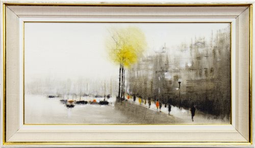 Lot 581 - THE THAMES AT WESTMINSTER, LONDON, AN OIL BY ANTHONY ROBERT KLITZ