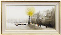 Lot 581 - THE THAMES AT WESTMINSTER, LONDON, AN OIL BY ANTHONY ROBERT KLITZ