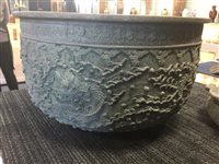 Lot 1200 - A LARGE 20TH CENTURY CHINESE BRONZE OPEN CENSER