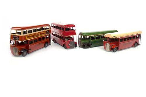 Lot 1712 - A LOT OF FOUR TRI-ANG MINIC MODEL LONDON BUSES