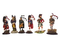 Lot 1663 - A LOT OF FOUR BALLANTYNE'S OF WALKERBURN POLYCHROME FIGURES OF PIPERS