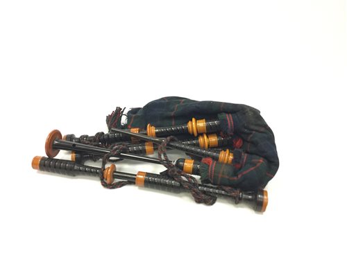Lot 1445 - A SET OF HIGHLAND BAGPIPES