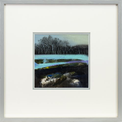 Lot 696 - TURQUOISE RIVER, A MIXED MEDIA BY MAY BYRNE