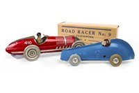 Lot 1719 - AN EARLY TO MID 20TH CENTURY BRITISH TINPLATE CLOCKWORK RACING CAR AND ANOTHER