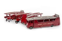 Lot 1721 - A DINKY AUTO-SERVICE CAR CARRIER AND THREE TRAILERS FOR CARRIER