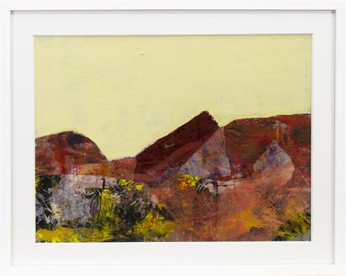 Lot 698 - ULLAPOOL MOOR, A MIXED MEDIA BY CHRISTOPHER BYRNE