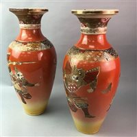 Lot 114 - A PAIR OF JAPANESE BALUSTER VASES