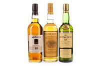 Lot 303 - GLENMORANGIE 10 YEARS OLD, ABERLOUR 10 YEARS OLD AND GLENLIVET 12 YEARS OLD