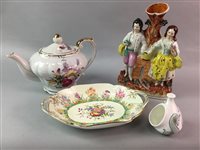 Lot 83 - A 19TH CENTURY STAFFORDSHIRE MARRIAGE GROUP AND OTHER CERAMICS