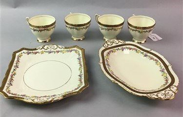 Lot 166 - A TUSCAN GILT AND FLORAL TEA SERVICE