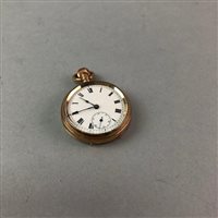Lot 181 - A GOLD PLATED HALF HUNTER POCKET WATCH AND OTHER JEWELLERY