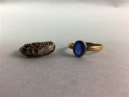 Lot 182 - AN EIGHTEEN CARAT GOLD RING AND ANOTHER RING