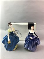 Lot 195 - A ROYAL DOULTON FIGURE OF 'FRAGRANCE' AND THREE OTHER ROYAL DOULTON FIGURES