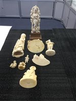 Lot 988 - A CHINESE IVORY FIGURE OF SHAO LAO AND EIGHT OTHERS