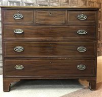 Lot 206 - A MAHOGANY CHEST OF DRAWERS