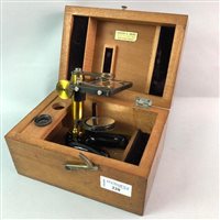Lot 220 - A MICROSCOPE IN BOX BY E. LEITZ WETZLAR AND OTHER VINTAGE CAMERAS