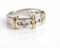 Lot 33 - DIAMOND DRESS RING channel set with six...