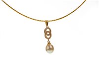 Lot 97 - A PEARL PENDANT ON CHAIN