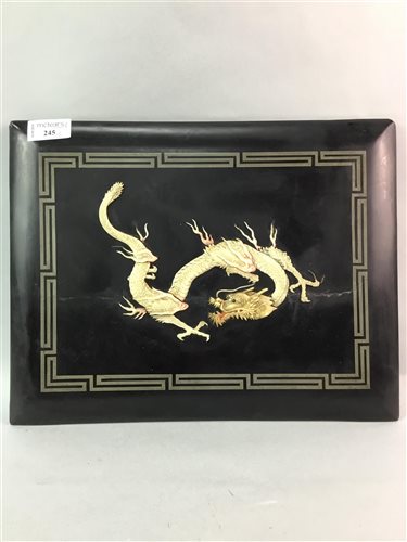 Lot 245 - AN EARLY 20TH CENTURY JAPANESE LACQUERED RECTANGULAR PLAQUE
