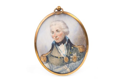 Lot 1746 - AN OVAL HEAD AND SHOULDERS MINIATURE PORTRAIT OF LORD NELSON AND ANOTHER
