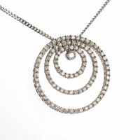 Lot 48 - DIAMOND PENDANT designed as concentric circles...