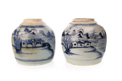 Lot 945 - TWO EARLY 20TH CENTURY CHINESE GINGER JARS