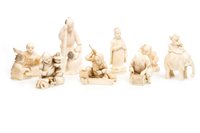 Lot 923 - A LOT OF EIGHT JAPANESE IVORY CARVINGS