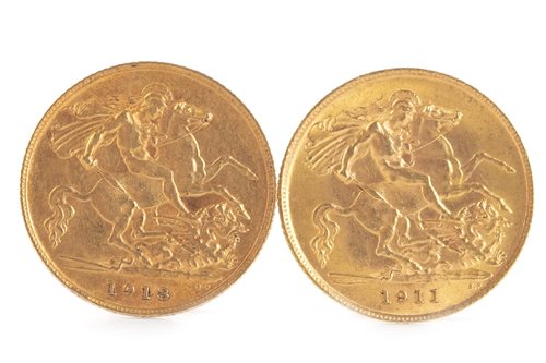 Lot 503 - TWO GOLD HALF SOVEREIGNS, 1911 AND 1913